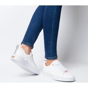 Ted Baker Astrina Leather Sneakers Womens Size 9 White Ruffles Trainers Shoes